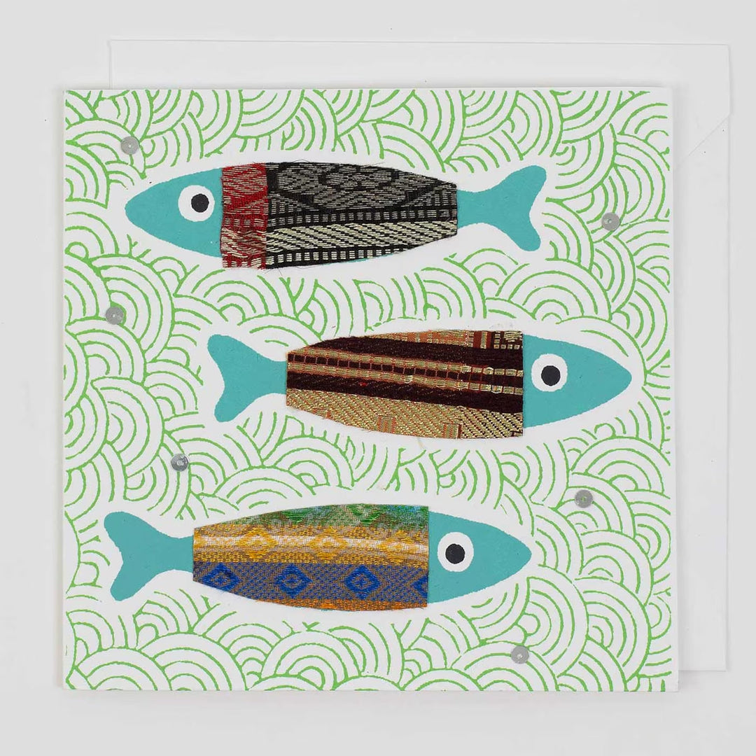 A world of craft Kommunion Grußkarte THREE FISHES