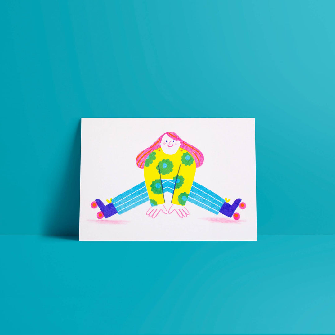 Ana Seixas Carol, the roller skater // A5 Risograph Print Illustration bei Nauli and Stories