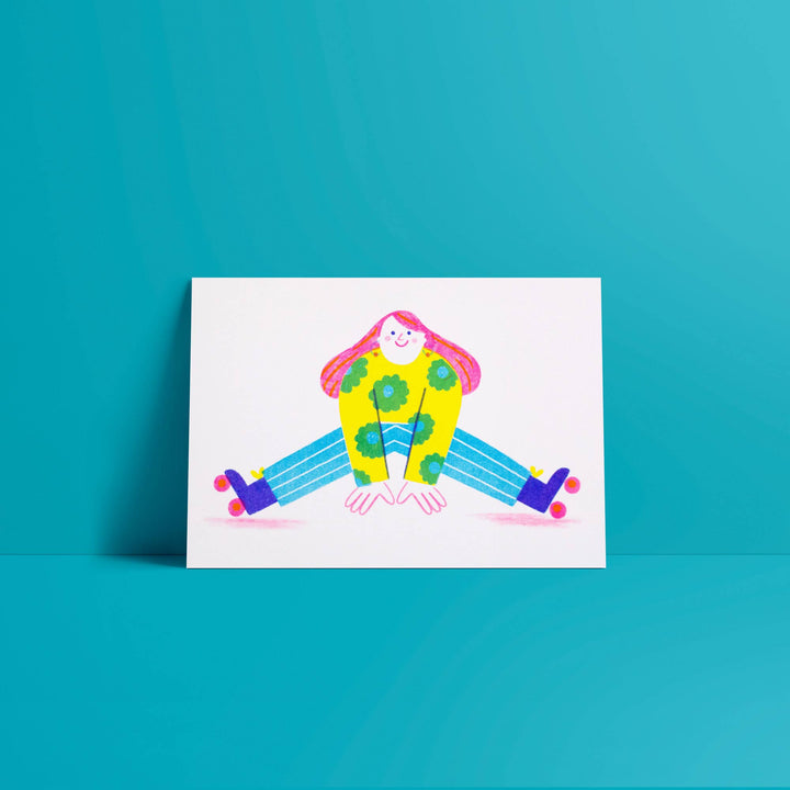 Ana Seixas Carol, the roller skater // A5 Risograph Print Illustration bei Nauli and Stories