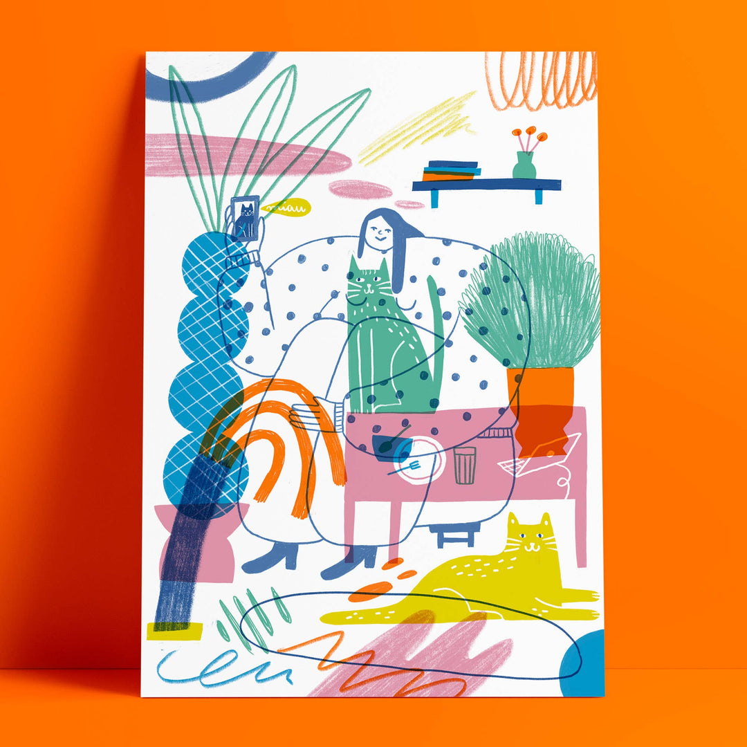Ana Seixas Poster Poster 50 x 70 cm |  Online chatting with my friends bei Nauli and Stories