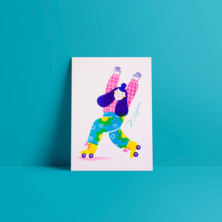 Ana Seixas Risographie Druck A5 | Rollerskater bei Nauli and Stories