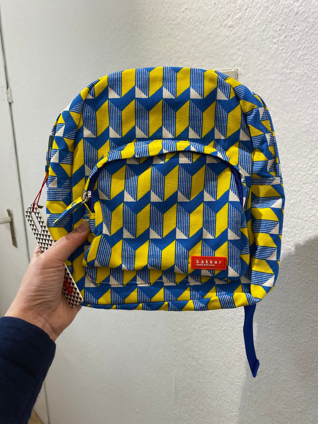 Bakker Kinderrucksack Kindergarten- Rucksack in Retro gelb blau