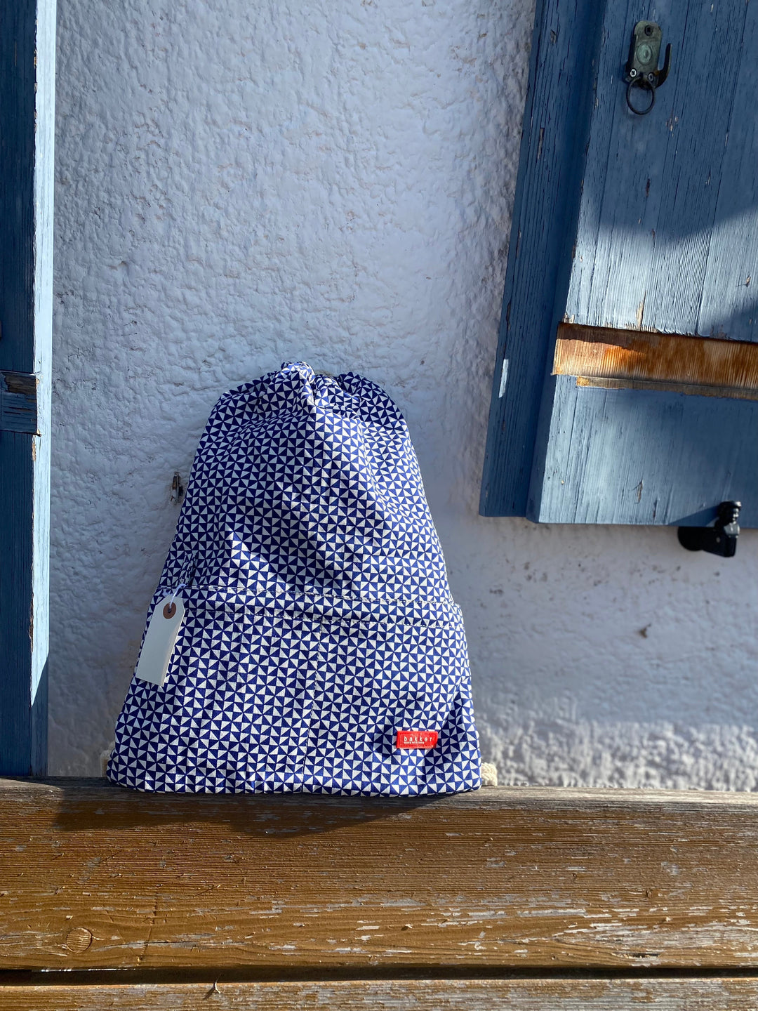 Bakker Kinderrucksack Turnbeutel blau weiß bei Nauli and Stories