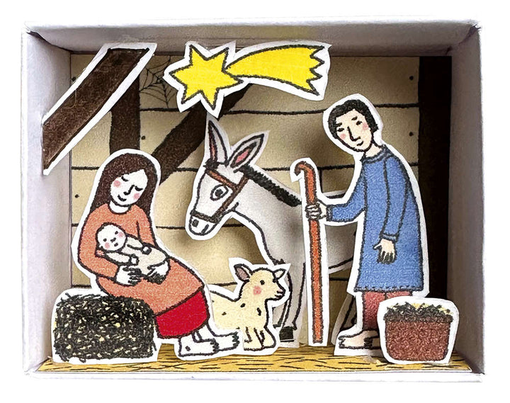 Bastelset Streichholzschachtel Bastelbogen Weihnachtskrippe in der Streichholzschachtel bei Nauli and Stories
