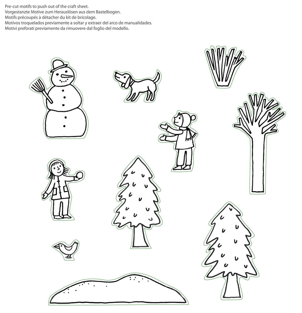 Bastelset Streichholzschachtel Bastelbogen Winterfreuden in der Streichholzschachtel bei Nauli and Stories