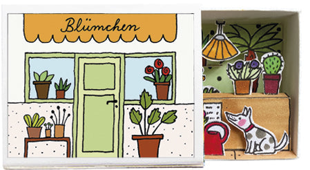 Bastelset Streichholzschachtel Blumenladen in der Streichholzschachtel bei Nauli and Stories