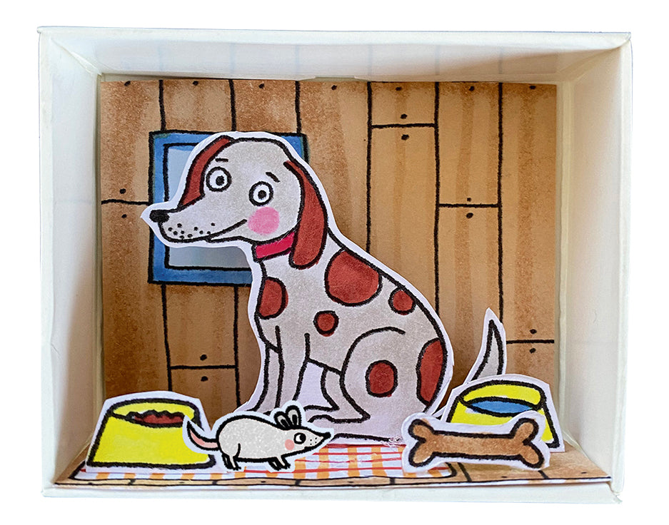 Bastelset Streichholzschachtel Hund in der Streichholzschachtel bei Nauli and Stories