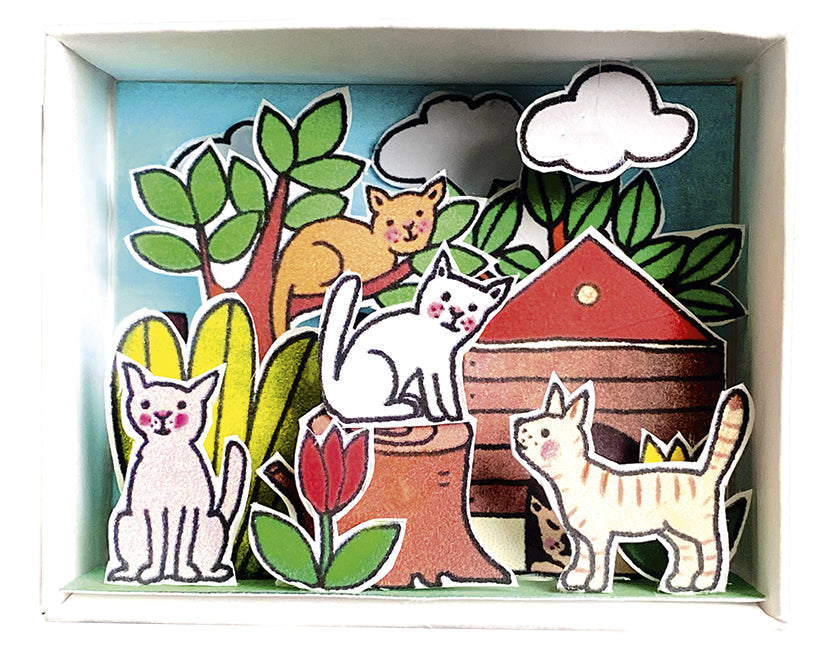 Bastelset Streichholzschachtel Katzen in der Streichholzschachtel bei Nauli and Stories