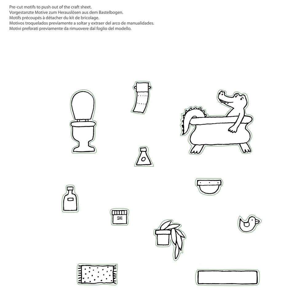 Bastelset Streichholzschachtel Krokodil in der Badewanne | Streichholzschachtel Bastelset bei Nauli and Stories