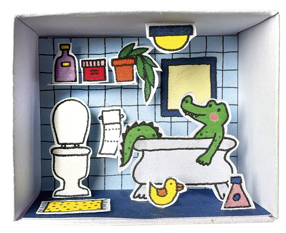 Bastelset Streichholzschachtel Krokodil in der Badewanne | Streichholzschachtel Bastelset bei Nauli and Stories
