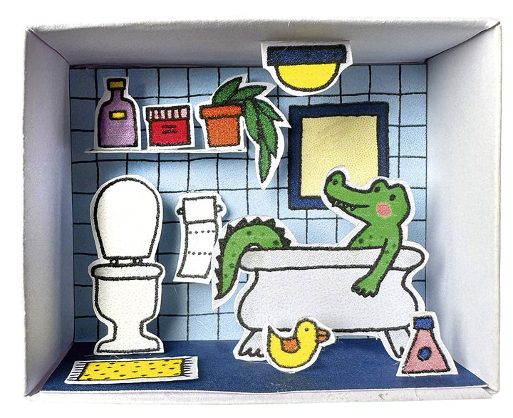 Bastelset Streichholzschachtel Krokodil in der Badewanne | Streichholzschachtel Bastelset bei Nauli and Stories