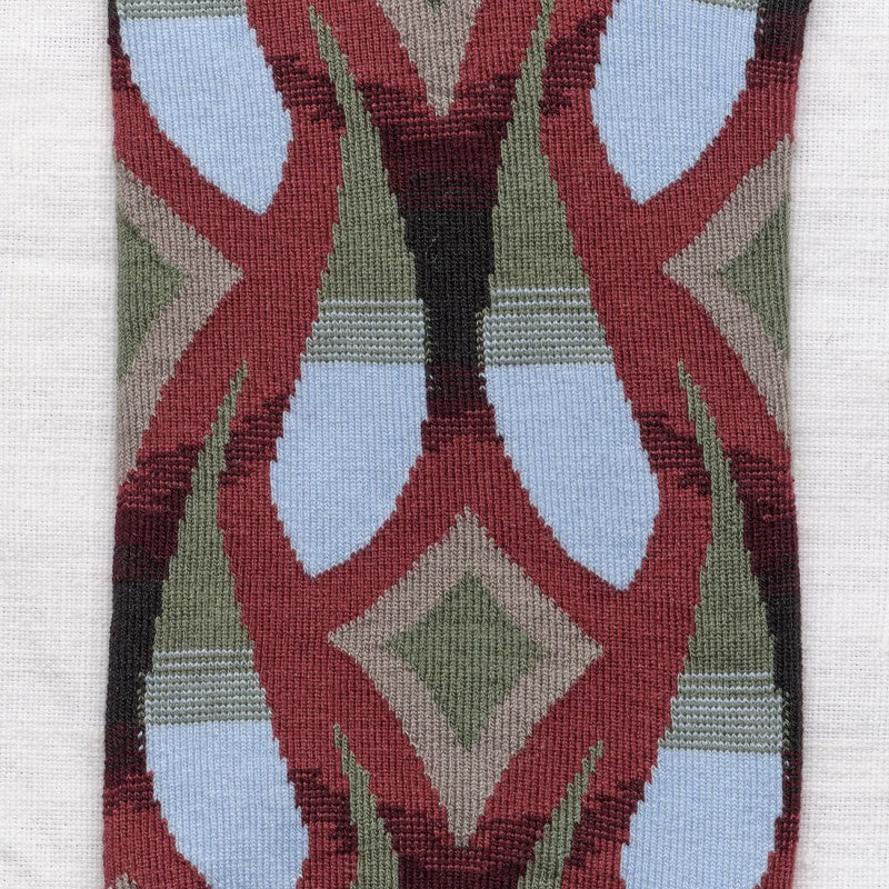 Bonne Maison Socken Ankle socks Art Deco Old Burgundy bei Nauli and Stories