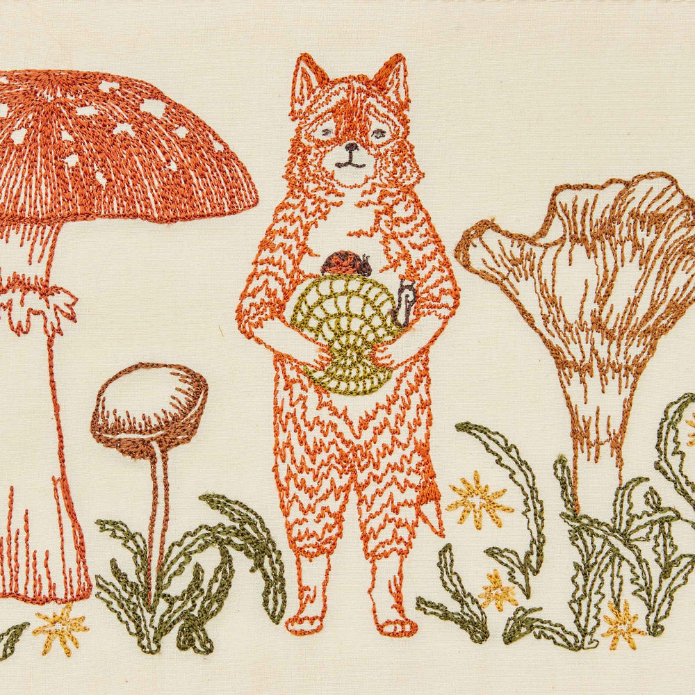 Coral & Tusk gesticktes Bild Gesticktes Bild: Fuchs und Pilze bei Nauli and Stories