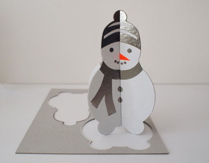 cut & make Winter Schneemann Karte bei Nauli and Stories