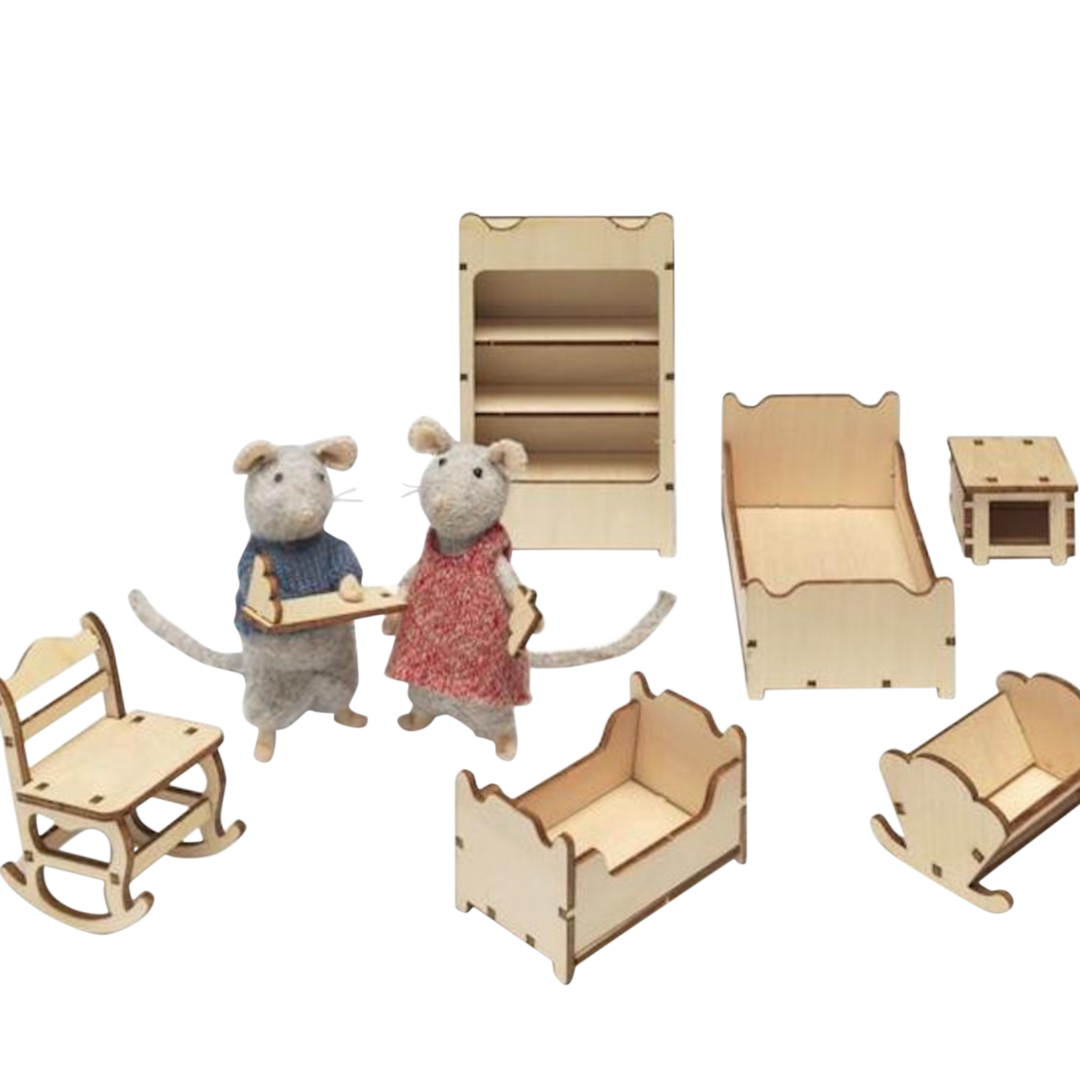 Das Mäusehaus Puppenhausmöbel Das Mäusehaus Möbelset Kinderzimmer bei Nauli and Stories
