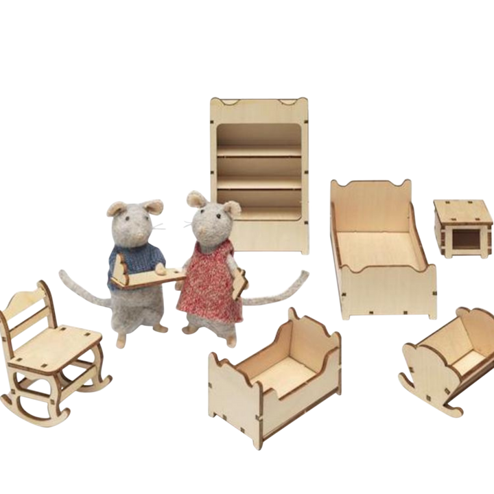Das Mäusehaus Puppenhausmöbel Das Mäusehaus Möbelset Kinderzimmer bei Nauli and Stories