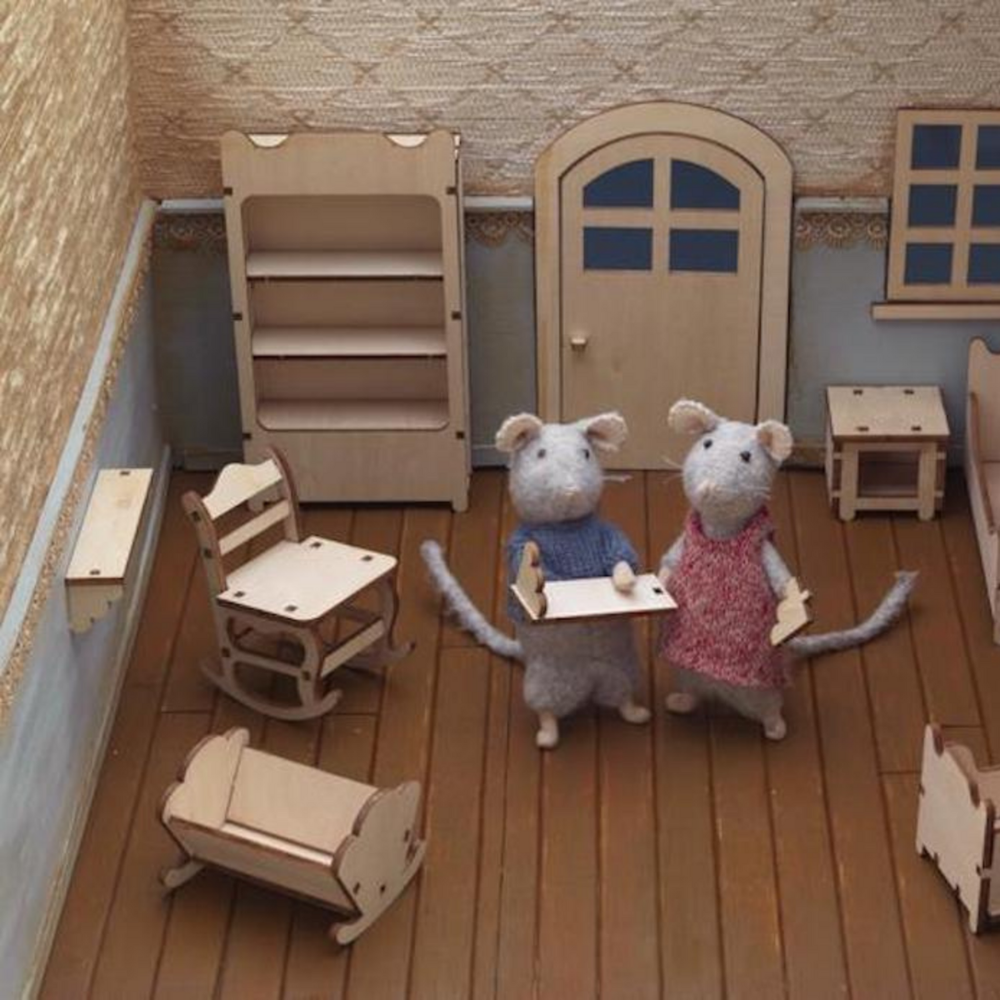 Das Mäusehaus Puppenhausmöbel Das Mäusehaus Möbelset Kinderzimmer bei Nauli and Stories