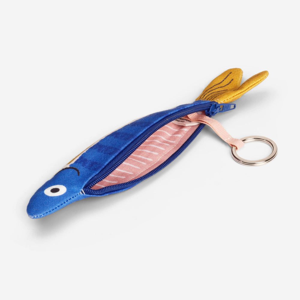 Don Fisher Schlüsseltäschchen Schlüsseltäschchen | Herring - Hering  | blau weiß bei Nauli and Stories