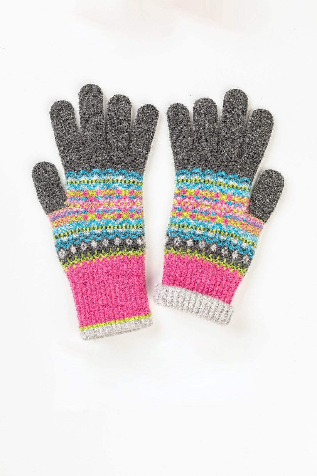 Eribé Handschuhe Alloa Gloves Festival - pink graue Fingerhandschuhe bei Nauli and Stories