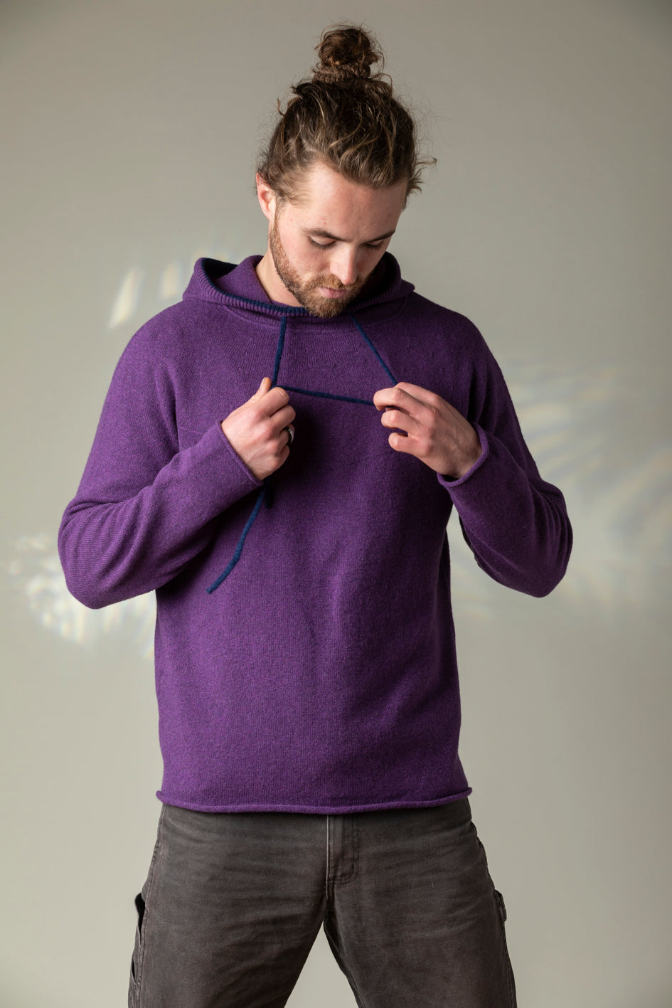 Eribé Pullover Corry Hoody Sweater Aubergine bei Nauli and Stories