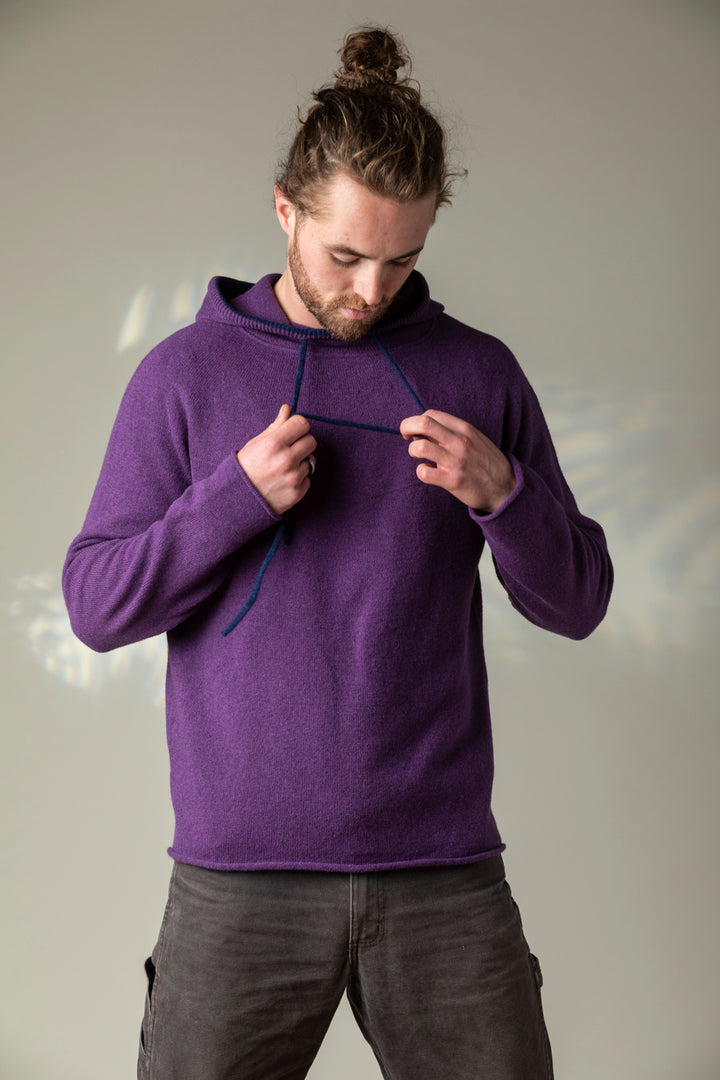 Eribé Pullover Corry Hoody Sweater Aubergine bei Nauli and Stories