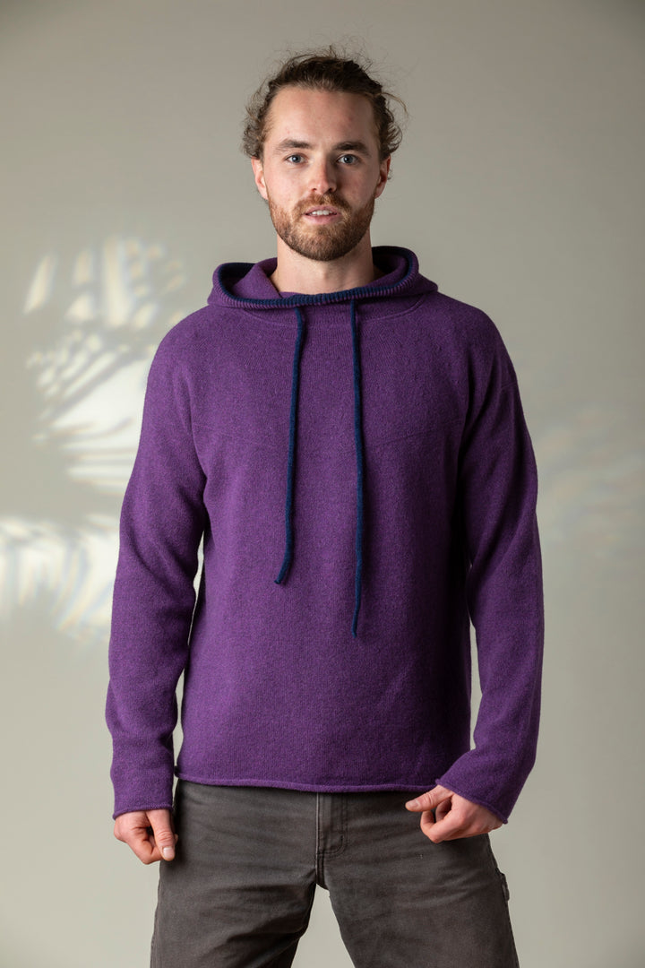 Eribé Pullover Corry Hoody Sweater Aubergine bei Nauli and Stories