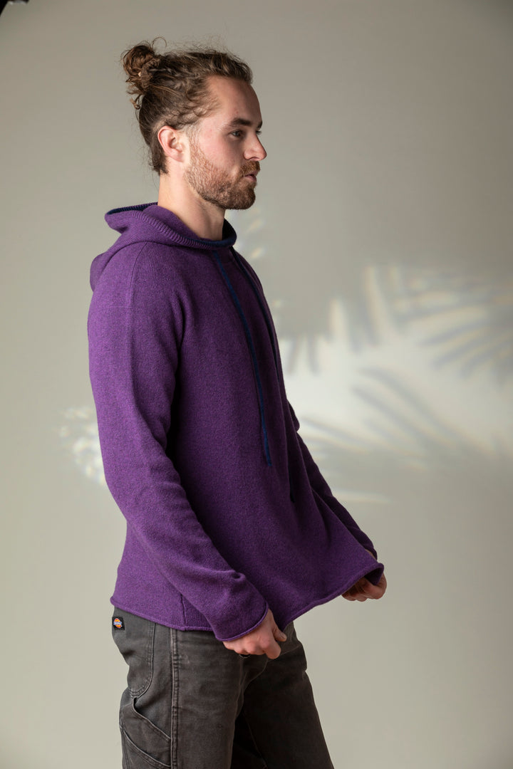 Eribé Pullover Corry Hoody Sweater Aubergine bei Nauli and Stories
