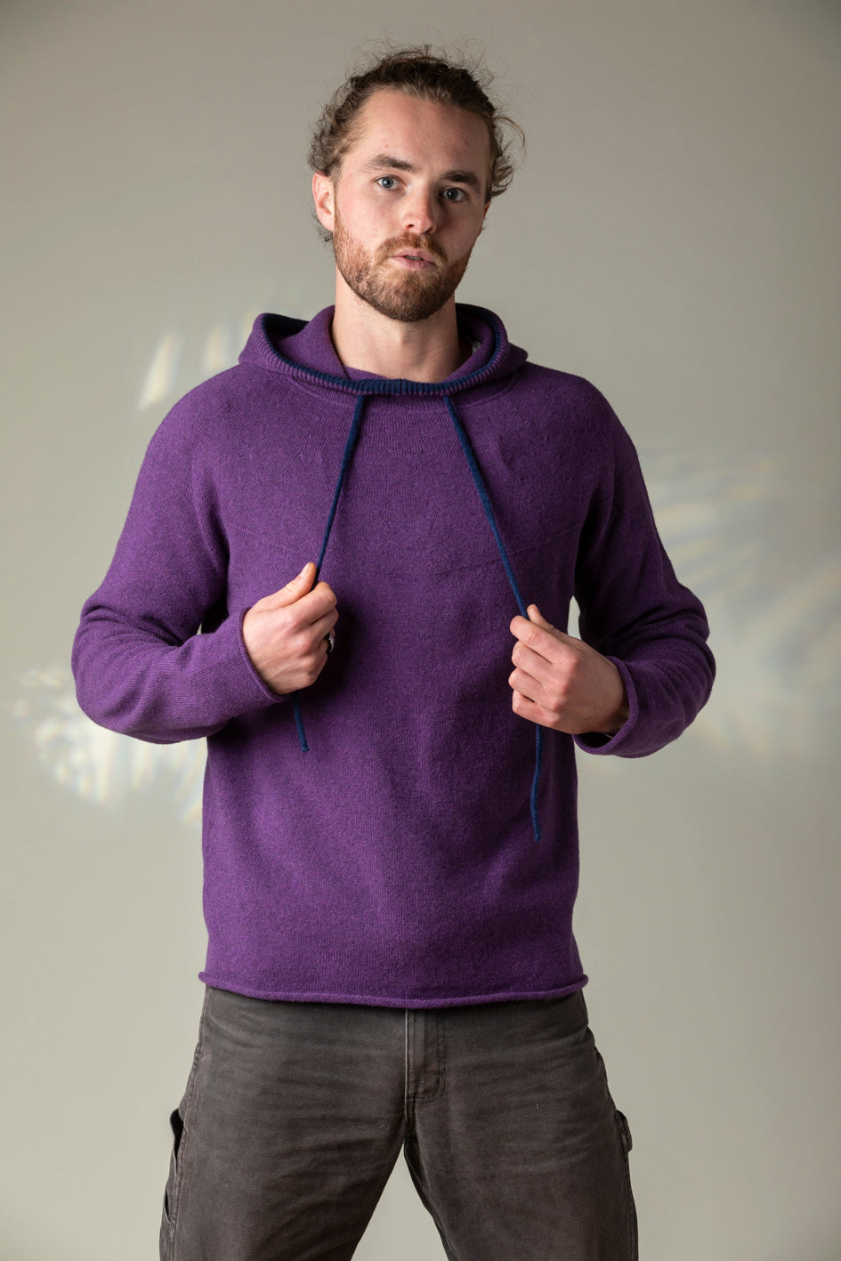 Eribé Pullover Corry Hoody Sweater Aubergine bei Nauli and Stories