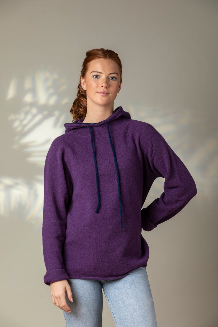 Eribé Pullover Corry Hoody Sweater Aubergine bei Nauli and Stories