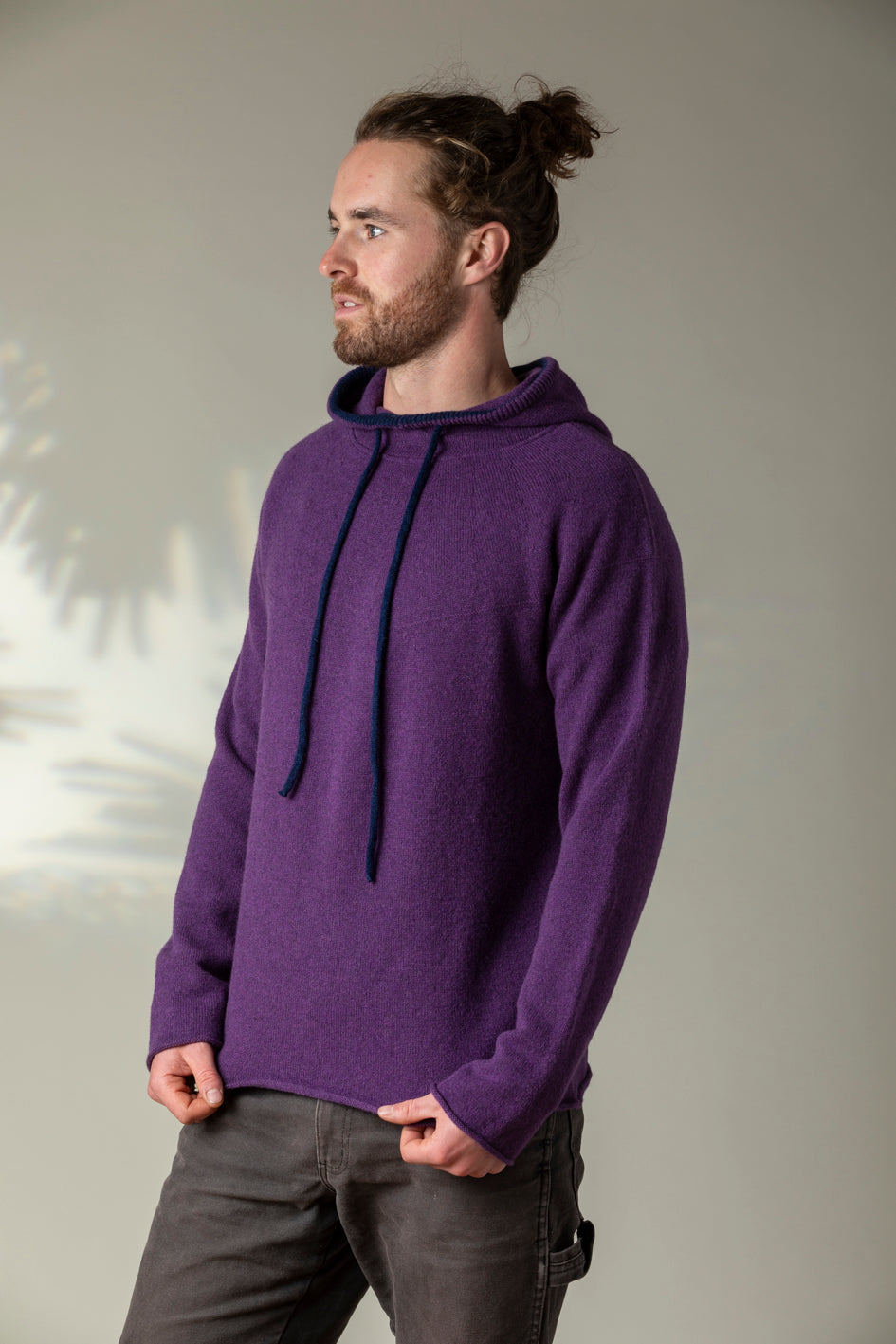 Eribé Pullover Corry Hoody Sweater Aubergine bei Nauli and Stories