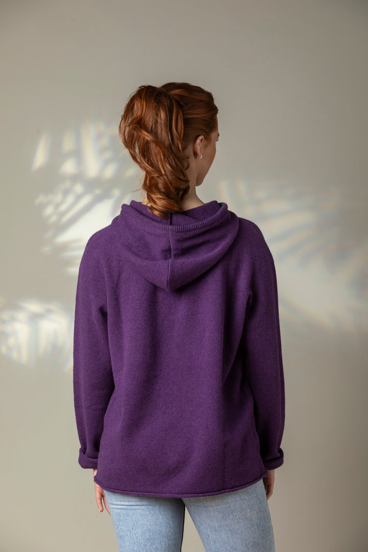 Eribé Pullover Corry Hoody Sweater Aubergine bei Nauli and Stories