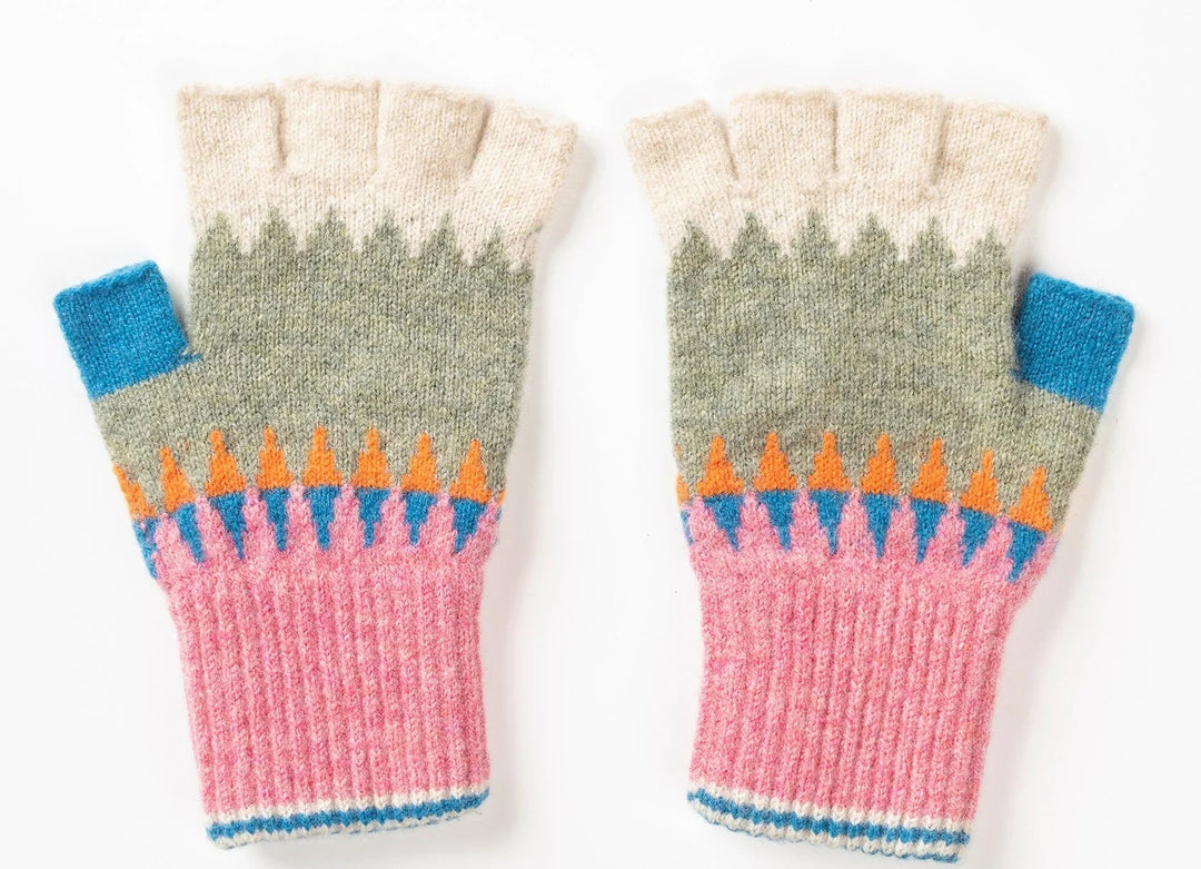 Éribe Handschuhe Fingerlose Handschuhe aus reiner Wolle - Alloa Pink Willow