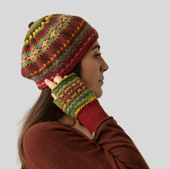 ERIBÉ | Fingerlose Handschuhe aus reiner Wolle - Alloa Moss Lock