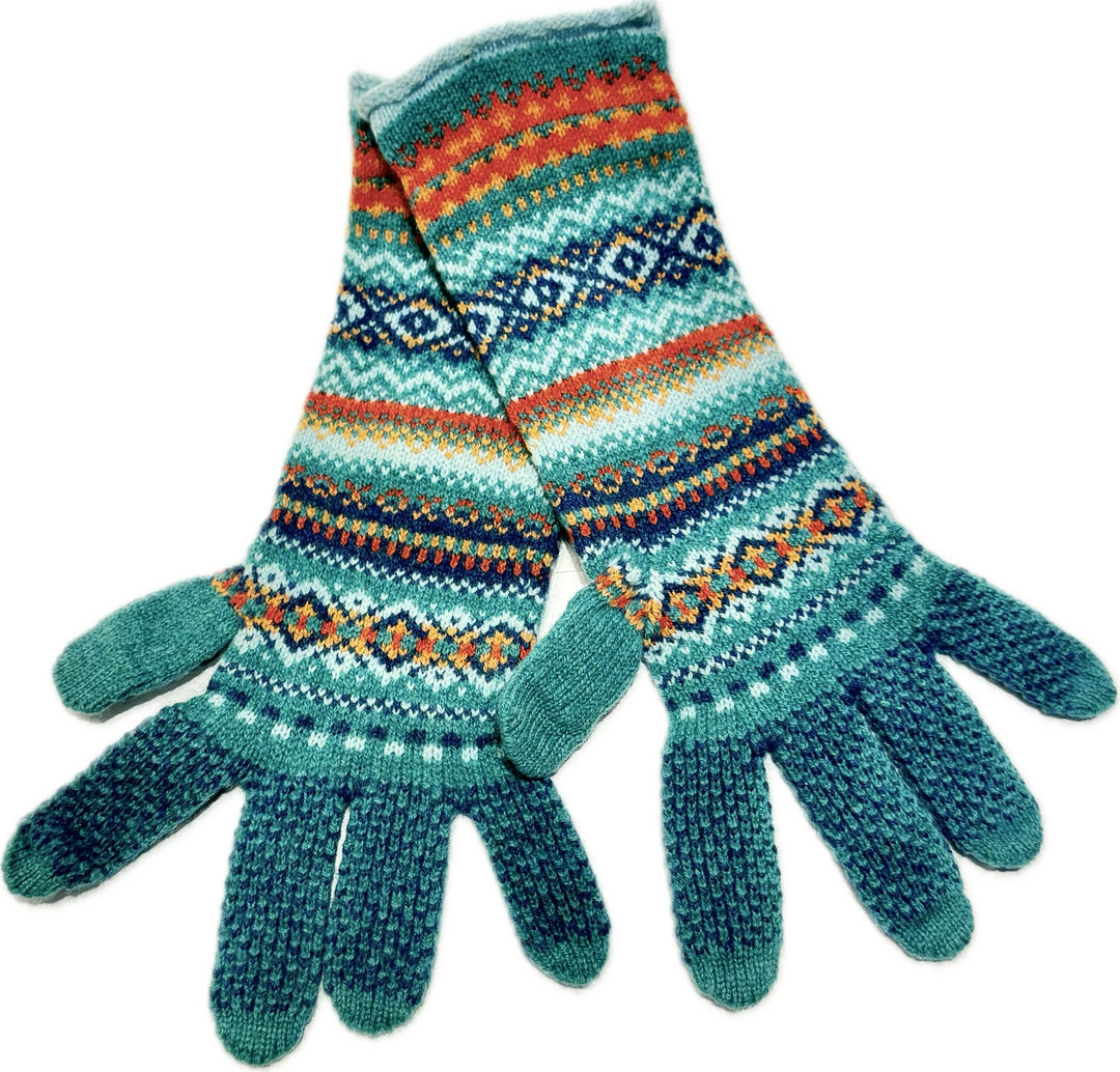 Eribé Handschuhe lange Handschuhe aus reiner Wolle - Alpine Emerald bei Nauli and Stories