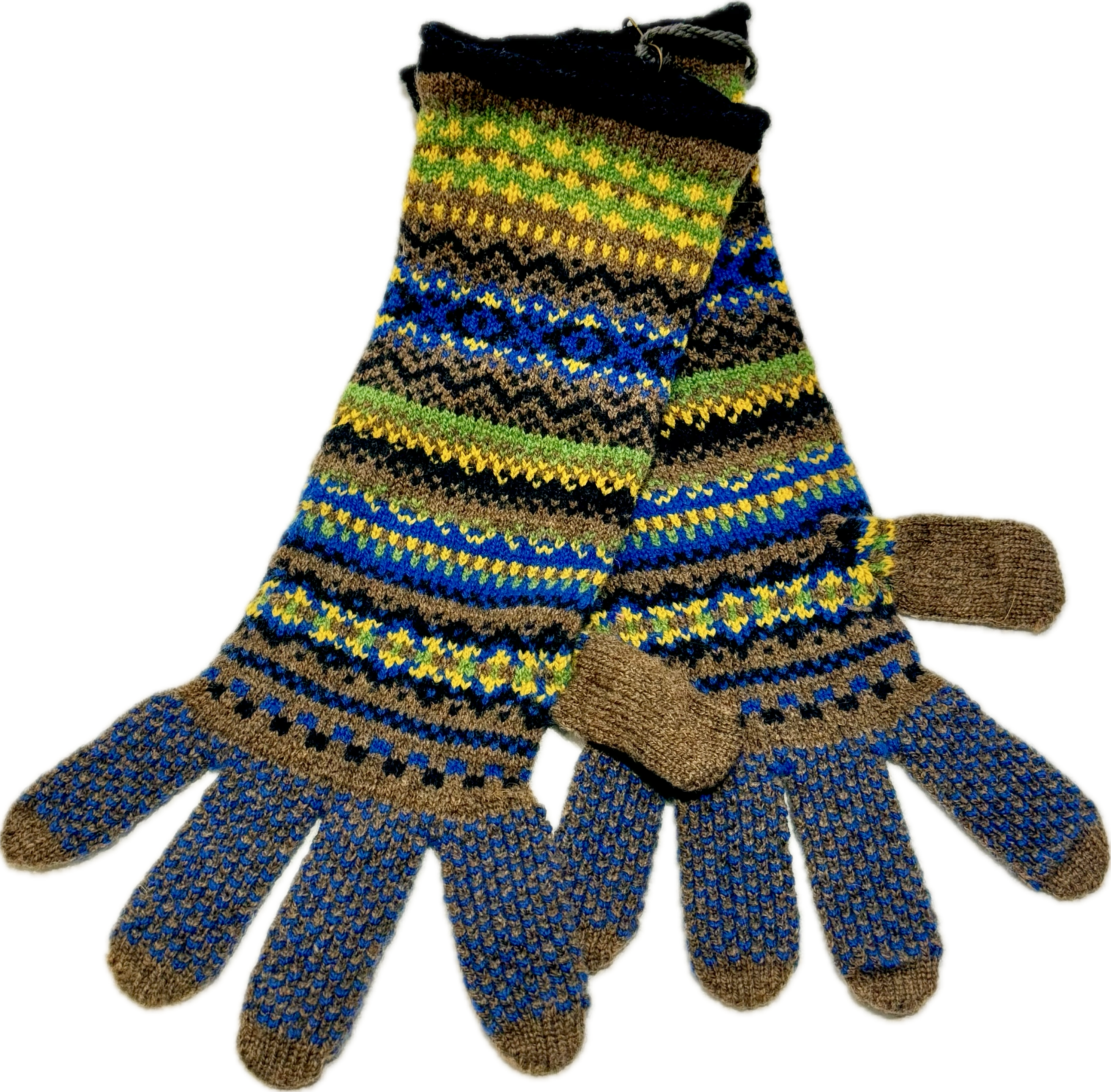 eribe handschuhe ÉRIBE | long gloves made of pure wool - Alpine Harris Brown brown blue