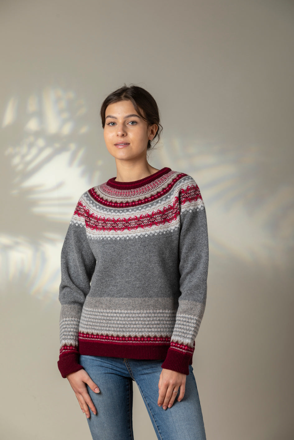 Eribé Pullover Wollpullover Alpine Sweater Greyberry bei Nauli and Stories