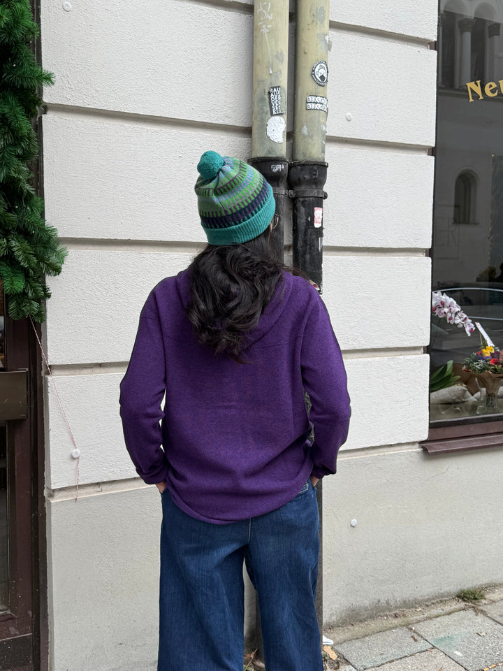 Eribé Pullover Corry Hoody Sweater Aubergine bei Nauli and Stories