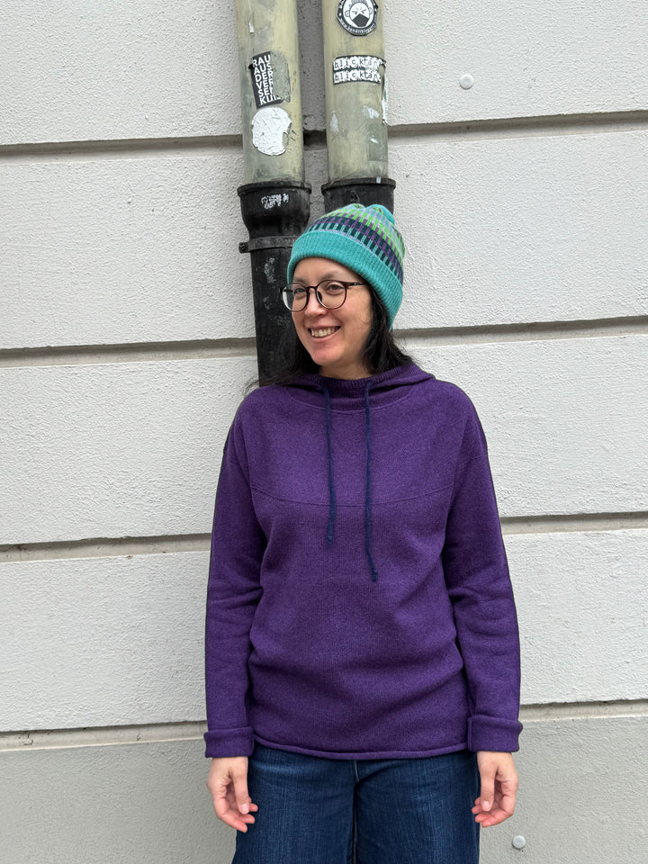 Eribé Pullover Corry Hoody Sweater Aubergine bei Nauli and Stories