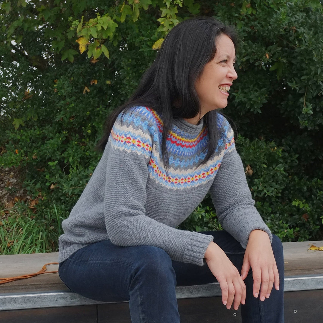 Eribé Pullover Damenpullover aus reiner Wolle  grau - Stonybrek  Solstice bei Nauli and Stories