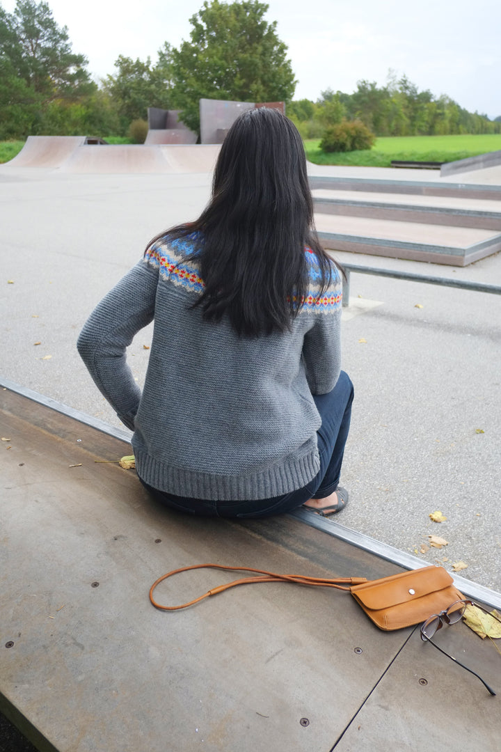 Éribe Pullover Damenpullover aus reiner Wolle  grau - Stonybrek  Solstice