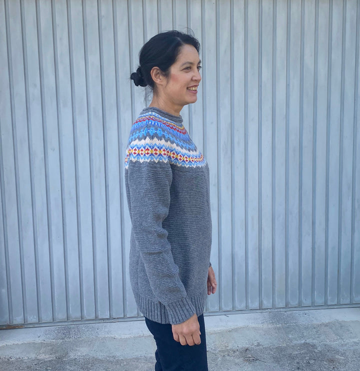 Éribe Pullover Damenpullover aus reiner Wolle  grau - Stonybrek  Solstice