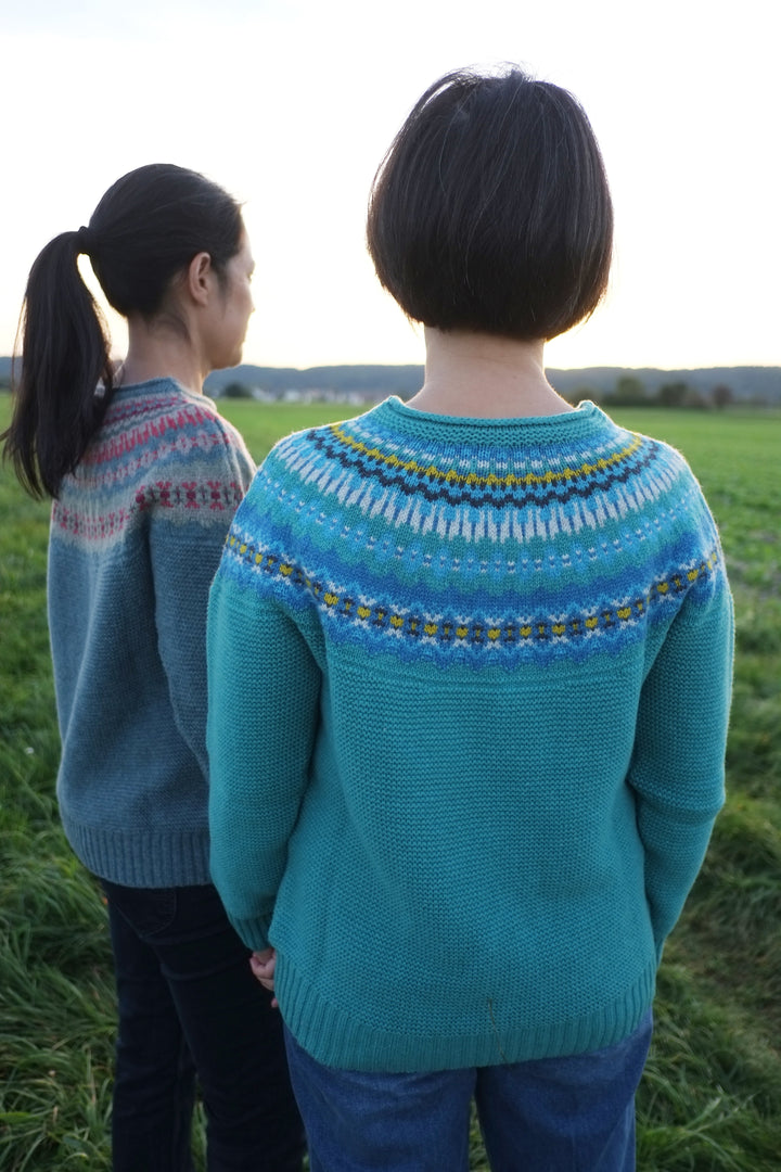 Eribé Pullover Damenpullover türkis aus reiner Wolle - Stonybrek Lagoon bei Nauli and Stories