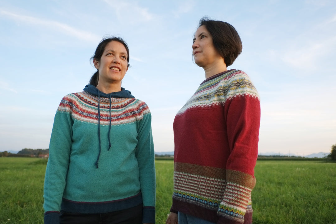 Eribé Pullover Damenpullover türkis mit Kapuze Alpine Emerald bei Nauli and Stories