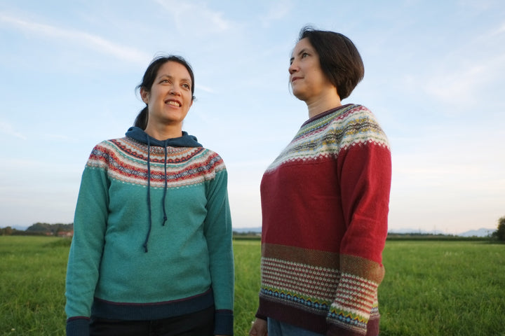 Eribé Pullover Damenpullover türkis mit Kapuze Alpine Emerald bei Nauli and Stories