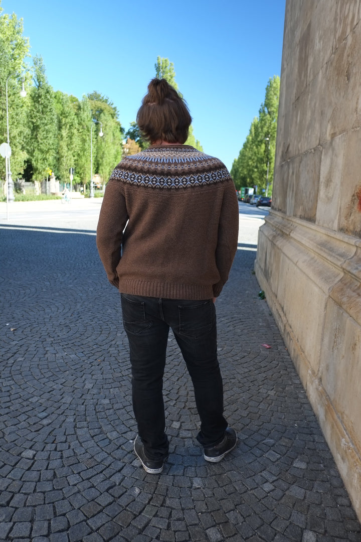 Éribe Pullover Herrenpullover aus reiner Wolle - Stonybrek Sweater Beaver