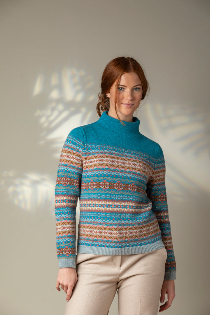 Eribé Pullover Winterpullover Kinross High Neck Sweater Topaz bei Nauli and Stories