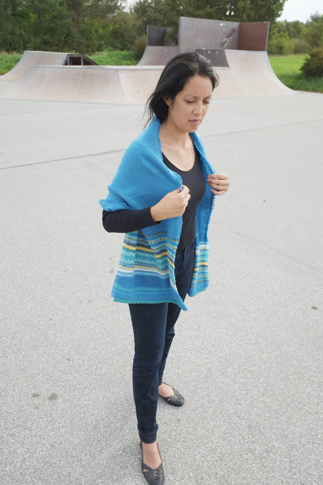 Eribé Schal Schal aus reiner Wolle - Alpine Turquoise bei Nauli and Stories