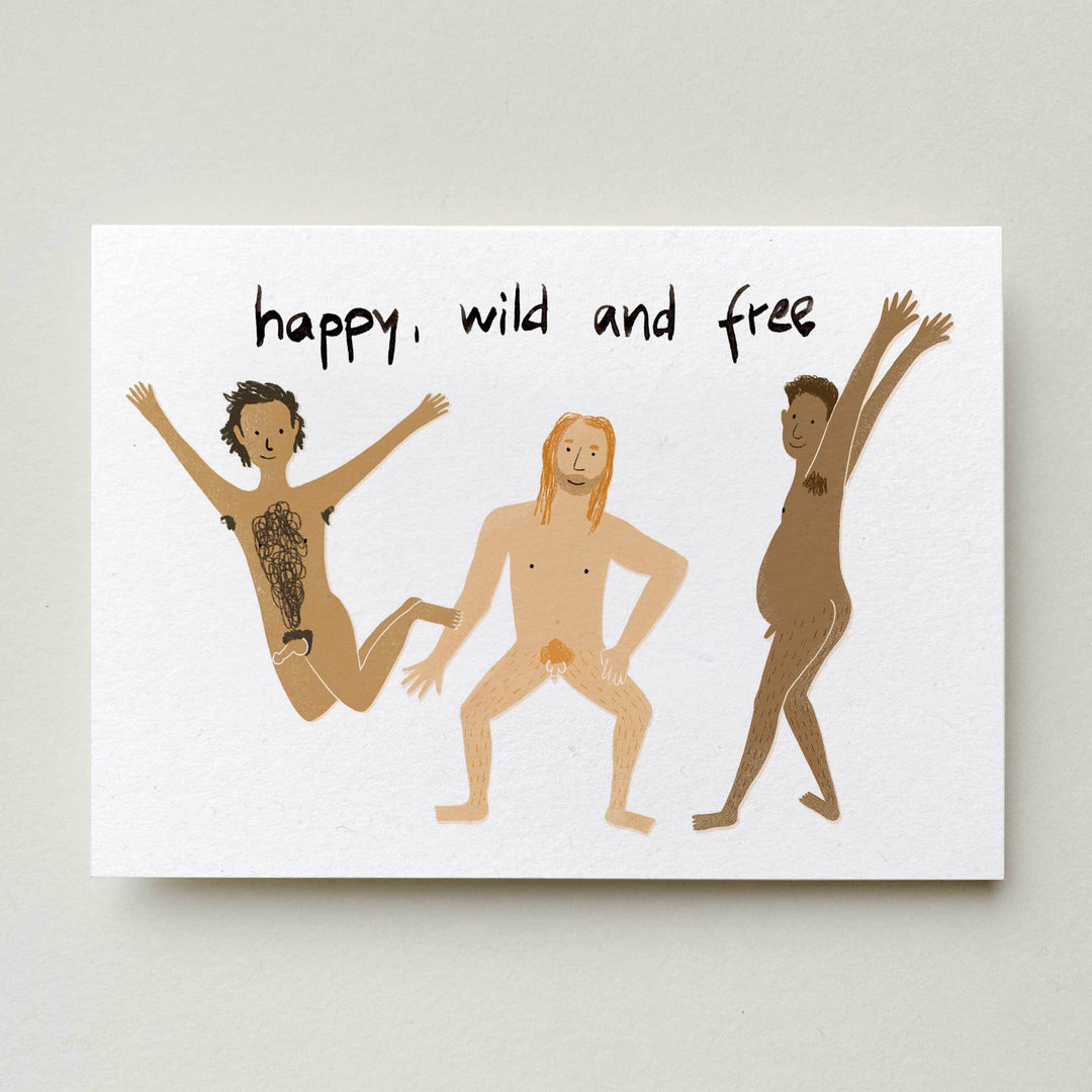 Farina Kuklinski Postkarte Kopie von Happy, wild and free | Männer | Grußkarte