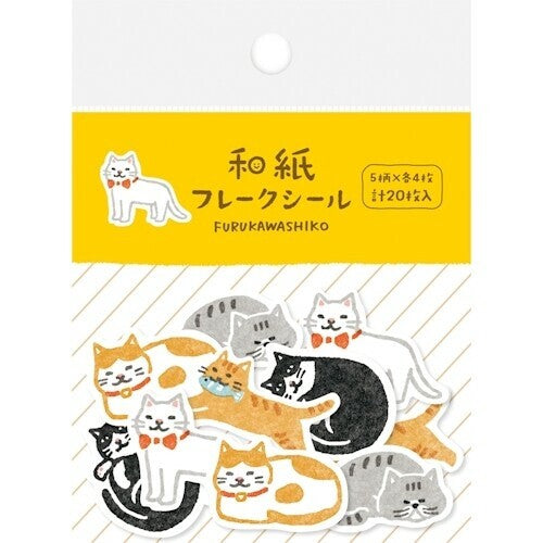 Furukawa Shiko Sticker Washi Flakes Katzen bei Nauli and Stories