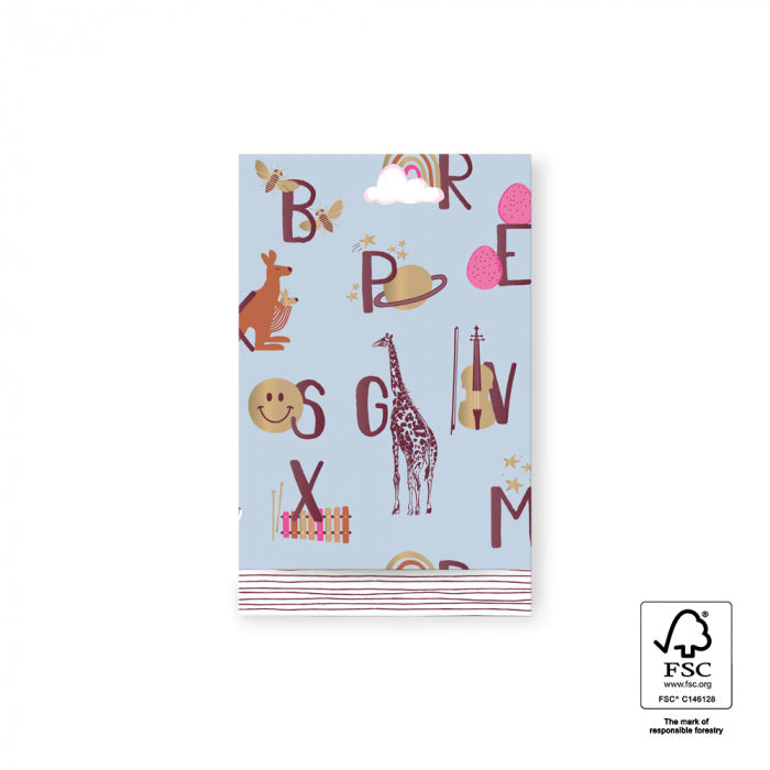 Geschenkverpackung Geschenktüten Geschenktüten Flachbeutel - ABC mit Tieren und Instrumenten bei Nauli and Stories